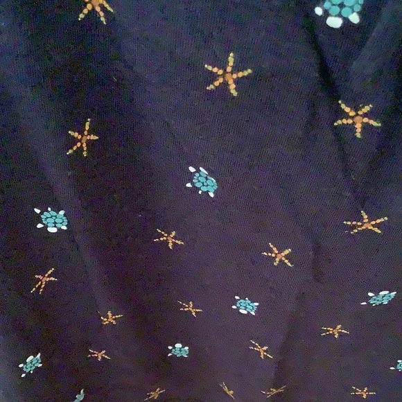 Jane and Bleecker Pajama Set Navy Blue Turtle Starfish PJ Tank PJ Capri Crop NWT - Picture 4 of 5